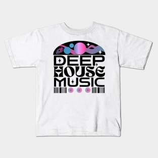 DEEP HOUSE  - Orbs And Stars (black/blue/pink) Kids T-Shirt